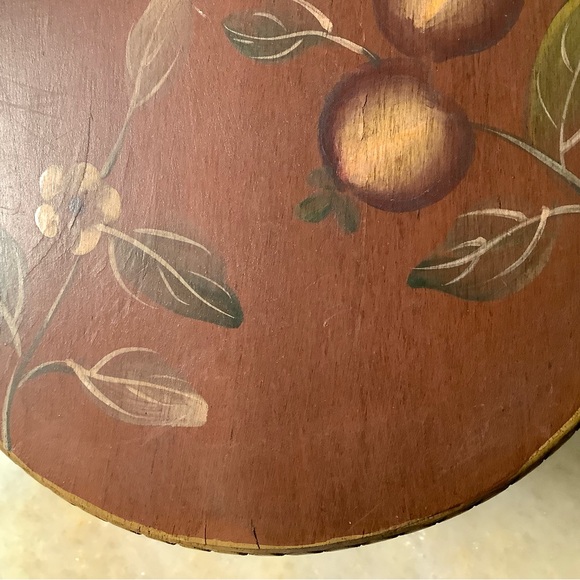 2 Vintage Hand Painted, wood, metal hinges, velvet lined, nestling boxes, flower - Picture 6 of 15